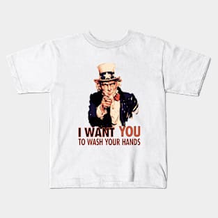 Uncle Sam Wash Your Hands - Rock some swag, support frontline workers. Kids T-Shirt